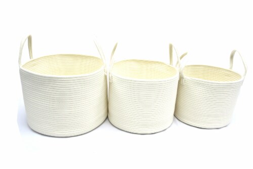 HD Designs Round Fabric Rope Basket - Small Perspective: front