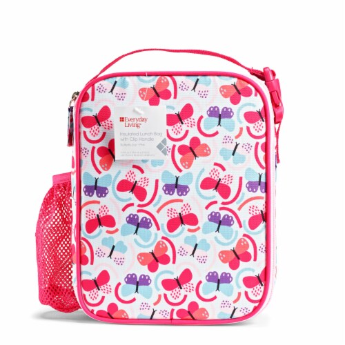 Everyday Living Butterfly Joy Pink Insulated Lunch Bag Perspective: front