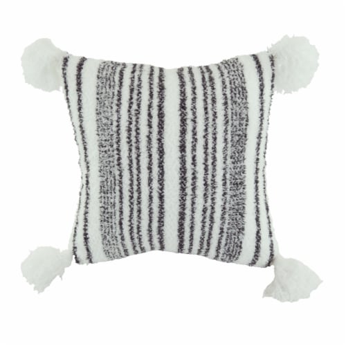 HD Designs Cody Stripe Décor Pillow - Gray Perspective: front