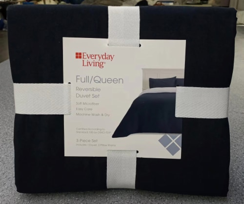 Everyday Living® Duvet Set - Black/Gray Perspective: front