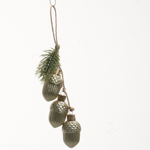 Holiday Home Acorn Ornament Holiday Decor - Gold Perspective: front