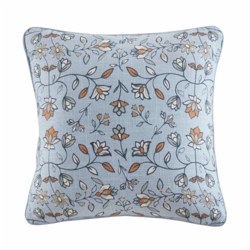 HD Designs Floral Throw Pillow - Blue Perspective: front