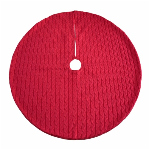 Holiday Home Knit Tree Skirt - Red Perspective: front