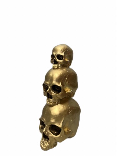 Holiday Home Triple Stacked Skulls - Gold Perspective: front