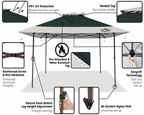 Glacier's Edge EasyLift Instant Canopy Perspective: front