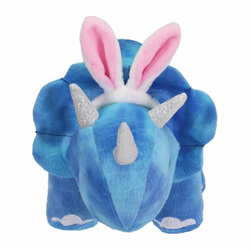 Holiday Home Dino With Bunny Ears Plush - Blue Perspective: front