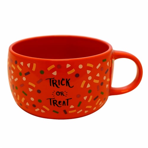 Holiday Home Stackable Halloween Decal Mug - Orange Perspective: front