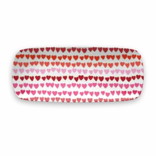Holiday Home Valentine's Day Heart Pattern Melamine Tray - Red/Pink Perspective: front