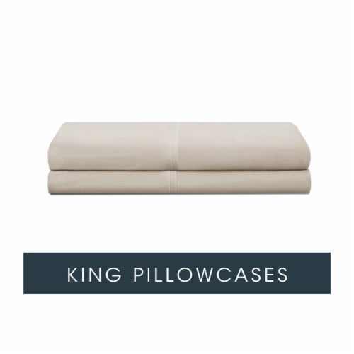 Modavari 500 Thread Count Egyptian Cotton King Pillow Case - Tan Perspective: front