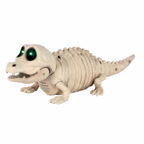 Holiday Home Crocodile Skeleton Halloween Decor Perspective: front