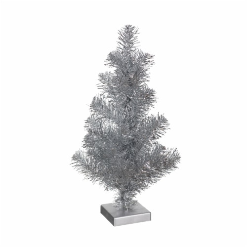 Holiday Home Tinsel Tree - Silver Perspective: front