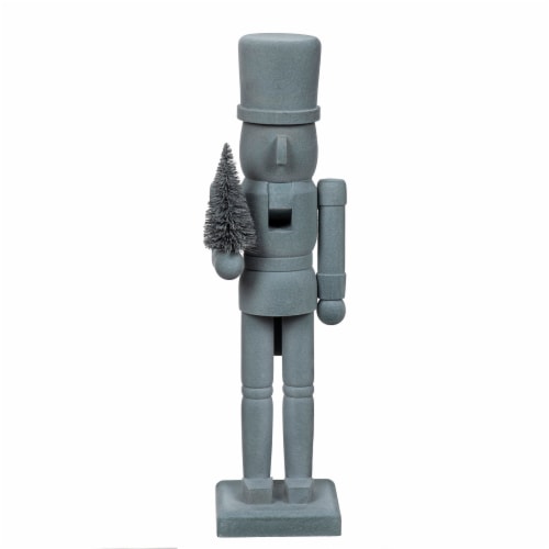 Holiday Home Flocked Nutcracker Grey Perspective: front