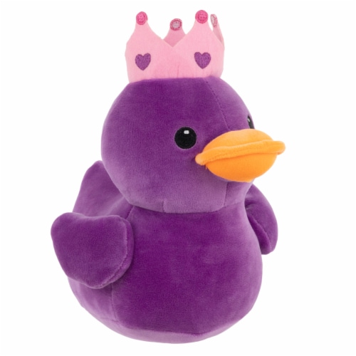 Holiday Home 8 Inch Purple Duck With Crown Plush Perspective: front