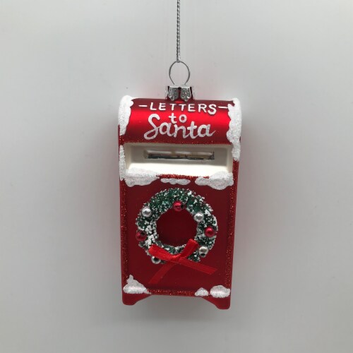 Holiday Home Mailbox & Wreath Christmas Ornament Holiday Décor Perspective: front