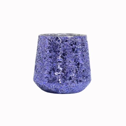 Holiday Home Glass Candle with GLX - Purple Perspective: front