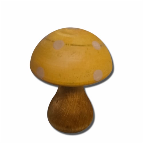 Holiday Home Mushroom Table Decor - Yellow Perspective: front
