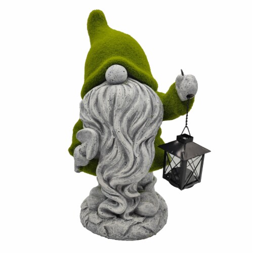 HD Designs Outdoors Mossey Lantern Gnome Garden Decor Perspective: front