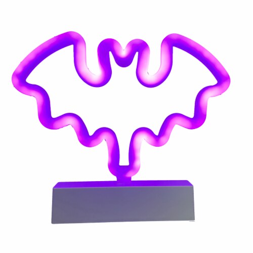 Holiday Home LED Neon Bat Table Sign Perspective: front