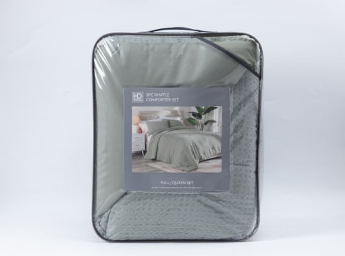HD Designs® Waffle Comfoter - Green Perspective: front