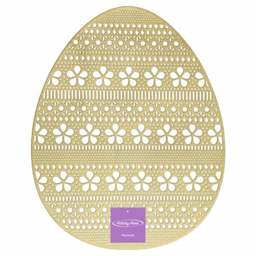 Holiday Home™ Easter Egg Pressed Vinyl Placemat - Gold Perspective: front