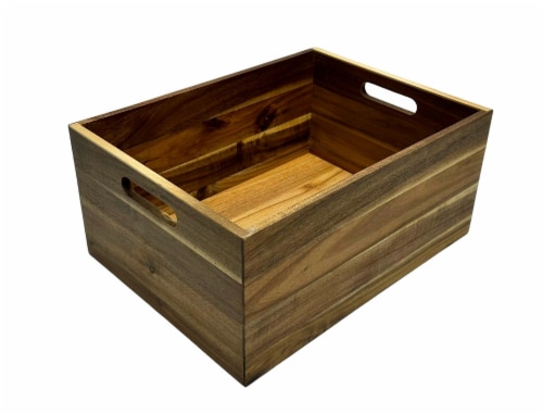 HD Designs Rectangular Acacia Wood Basket - XL Perspective: front