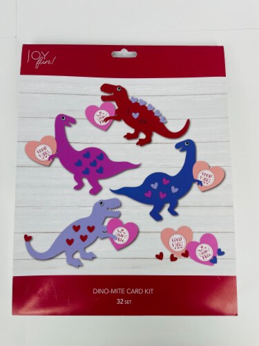 Holiday Home Dinosaur Valentine's Card Kit Perspective: front