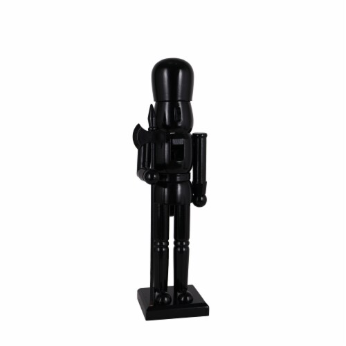 Holiday Home 14" Wooden Nutcracker with Sword - Black Perspective: front