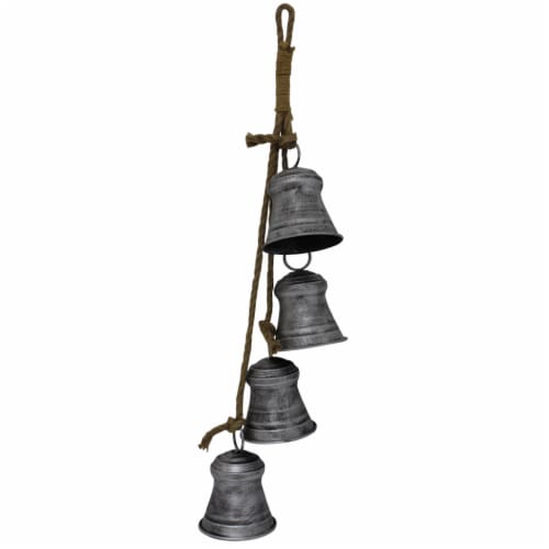 Holiday Home 28in Christmas Metal Bells Silver Perspective: front