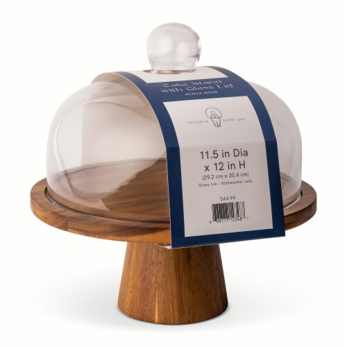 SDS for HD Designs Wood Cake Stand with Glass Cloche Perspective: front