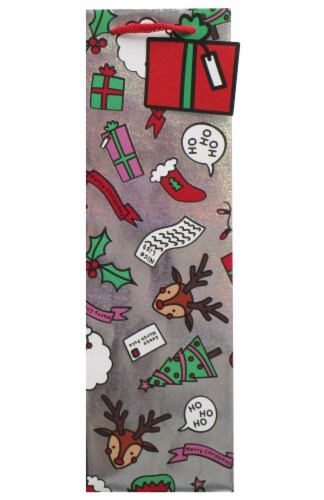 Holiday Home Elf Toon Wine Christmas Gift Bag Perspective: front