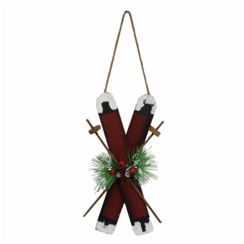 Holiday Home Skis Hanging Decor - Red Perspective: front