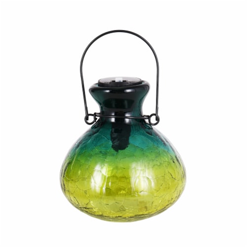 HD Outdoors Solar Glass Lantern Perspective: front