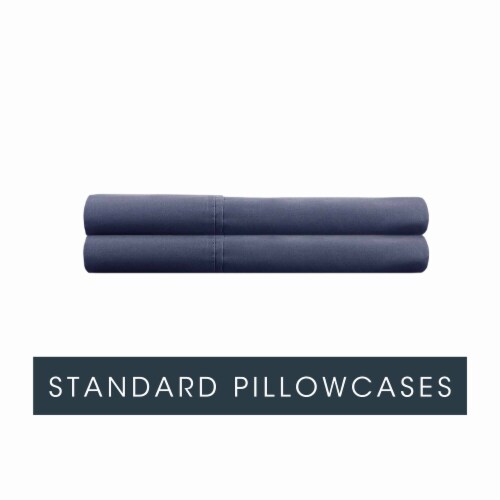 HD Designs 300 Thread Count Pillow Cases Standard - 2 Pack Dark Blue Perspective: front