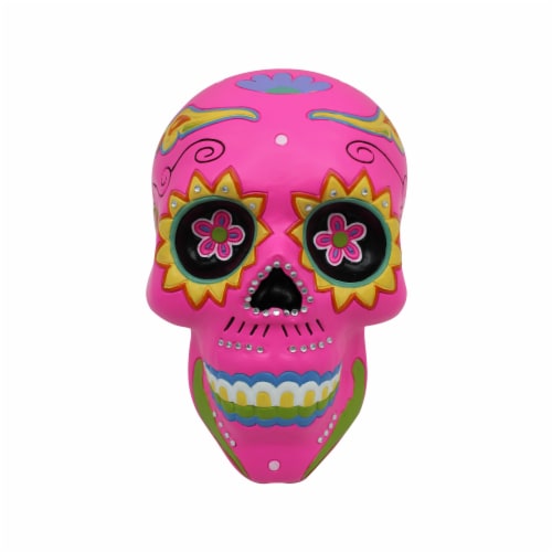 Holiday Home Pink Skull With Flowers Perspective: front