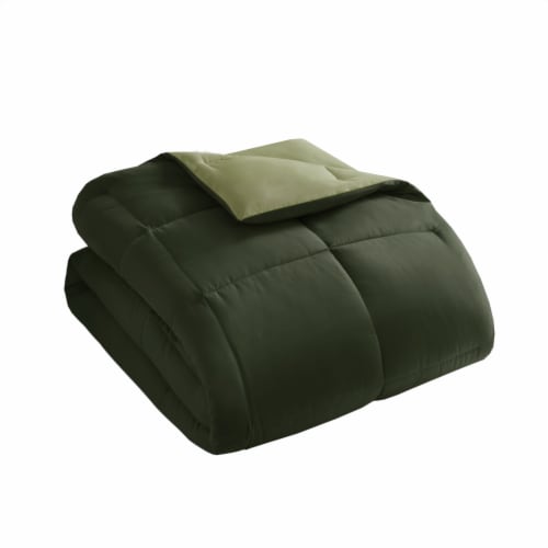 Everday Living® Reversible Down Alternative Comforter - Green Perspective: front