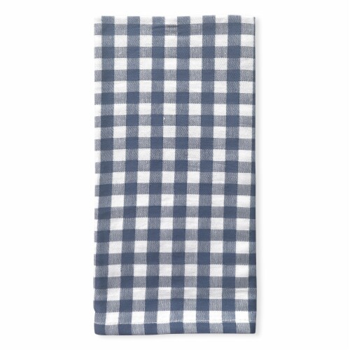 HDO Blue Gingham Check Cotton Napkins Perspective: front