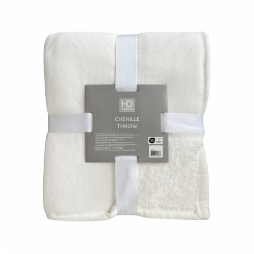 HD Designs Chenille Sherpa Throw - White Perspective: front