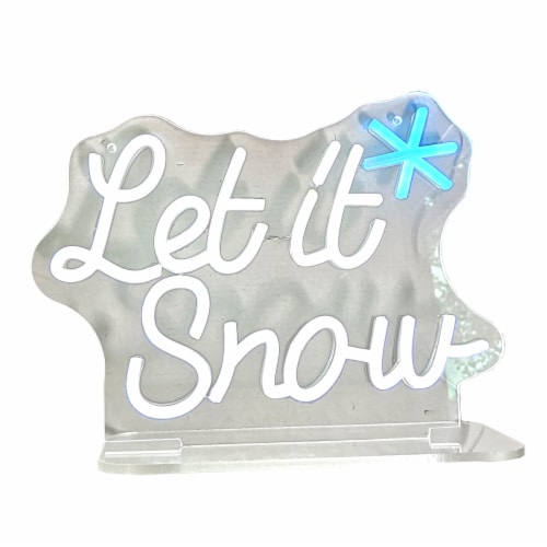 Holiday Home 12-inch LED Neon Sign - Let It Snow Perspective: front