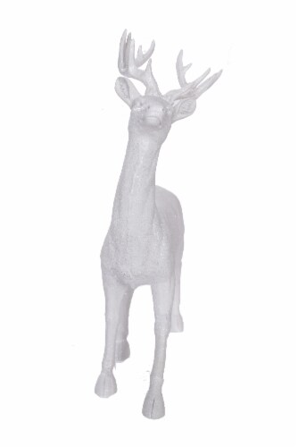 Holiday Home Standing Reindeer Christmas Decor - White Perspective: front