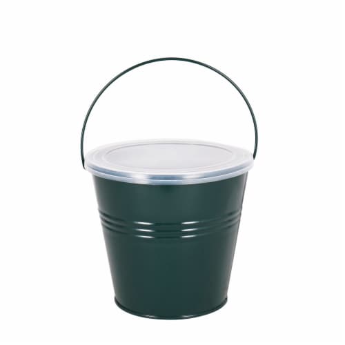 HD Outdoors Metal Bucket Citronella Candle - Green Perspective: front