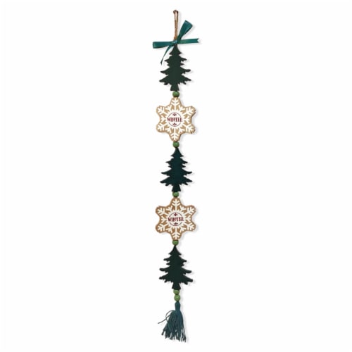Holiday Home Snowflake / Tree Tassel Sign Perspective: front