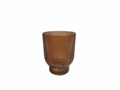 SDS for HD Designs Ribbed Glass Candle Holder - Brown Perspective: front