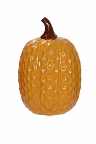 Holiday Home Yellow Ceramic Pumpkin Perspective: front