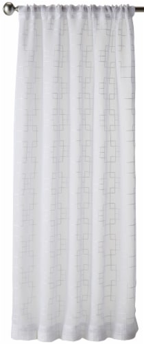 Everyday Living® Bosworth Light Filtering Single Curtain Panel - White Perspective: front
