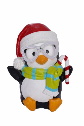 Holiday Home Penguin with LED Glasses Decoration Perspective: front