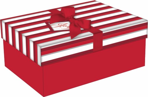 Holiday Home Medium Rectangular Gift Box - Red Perspective: front