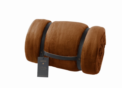 Modavari Home Fashions Rolled Blanket - Brown Perspective: front