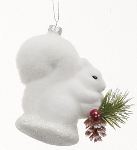 Holiday Home White Squirrel Christmas Ornament Holiday Decor Perspective: front