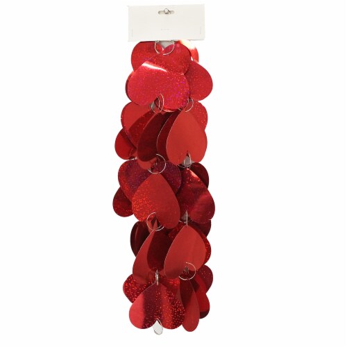 Holiday Home Valentine's Day Jumbo Chain Garland - Red Perspective: front