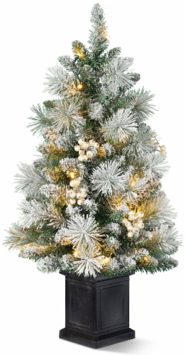 Holiday Home LED Flocked Porch Tree Perspective: front